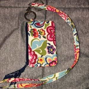 Vera Bradley- ID holder and lanyard gently used